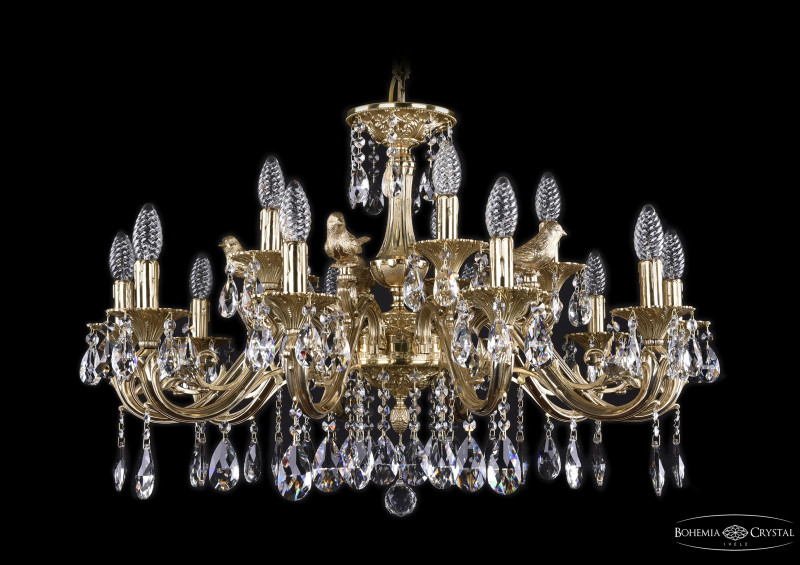 Подвесная люстра Bohemia Ivele Crystal 1703/12+4/320/A/G/Bird в Санкт-Петербурге