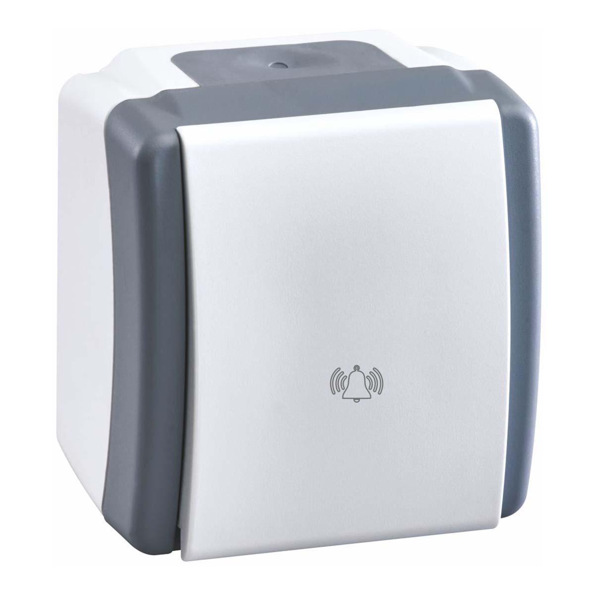 Кнопка звонка Mono Electric Octans IP54 10А 250В бело-серый 154-020001-107 в Санкт-Петербурге