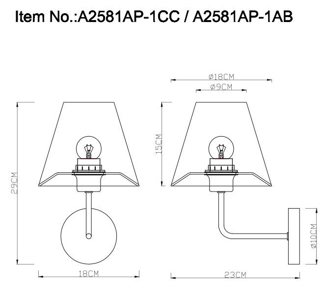 Бра Arte Lamp ELBA A2581AP-1CC в #REGION_NAME_DECLINE_PP#