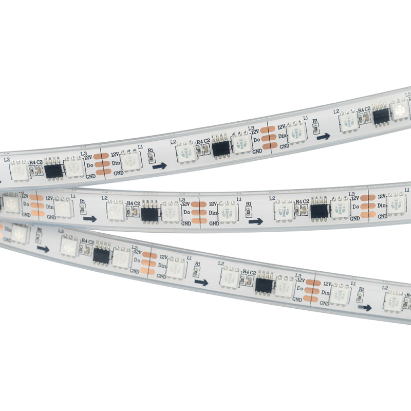 Светодиодная лента герметичная Arlight SPI-PFS-B60-12mm 12V RGB-PX3 (14.4W/m, IP67, 5060, 5m) 026155(3) в Санкт-Петербурге