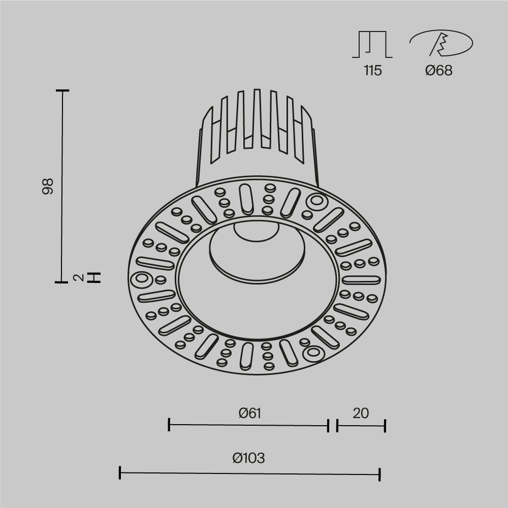 Встраиваемый светильник Maytoni Dip DL121-15W-2.7K-TRS-B в Санкт-Петербурге