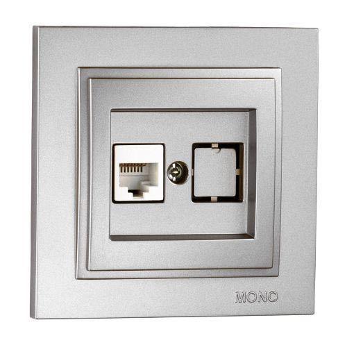Розетка компьютерная Rj45 Cat6 Mono Electric Despina серебро 102-212105-125 в Санкт-Петербурге