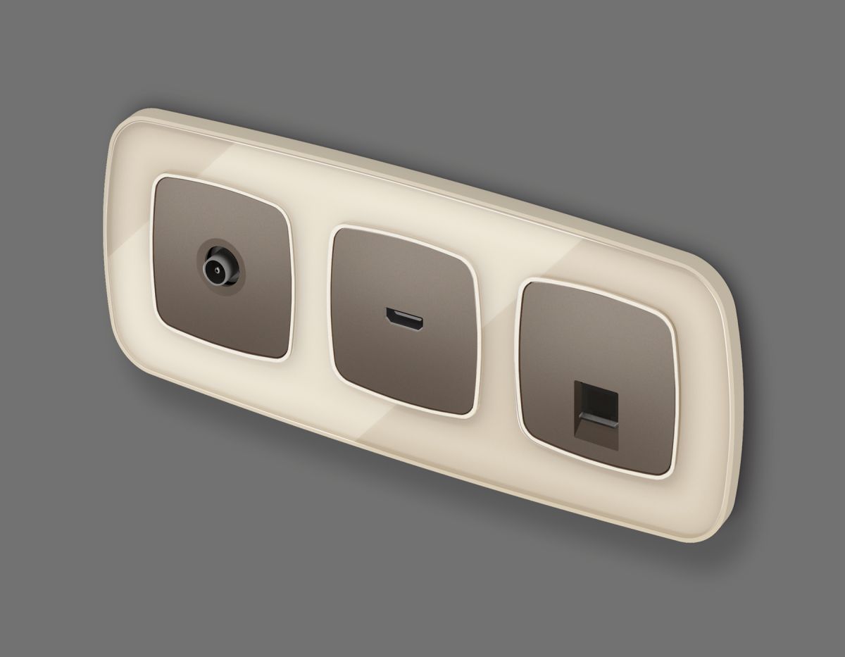 Комплект механизма компьютерной розетки Ambrella Volt RJ-45 (8P8C) CAT6A экранированной с автоматической защитной шторкой OMEGA MO642005 Темная бронза матовый QUANT (OP6420, VM185) в Санкт-Петербурге