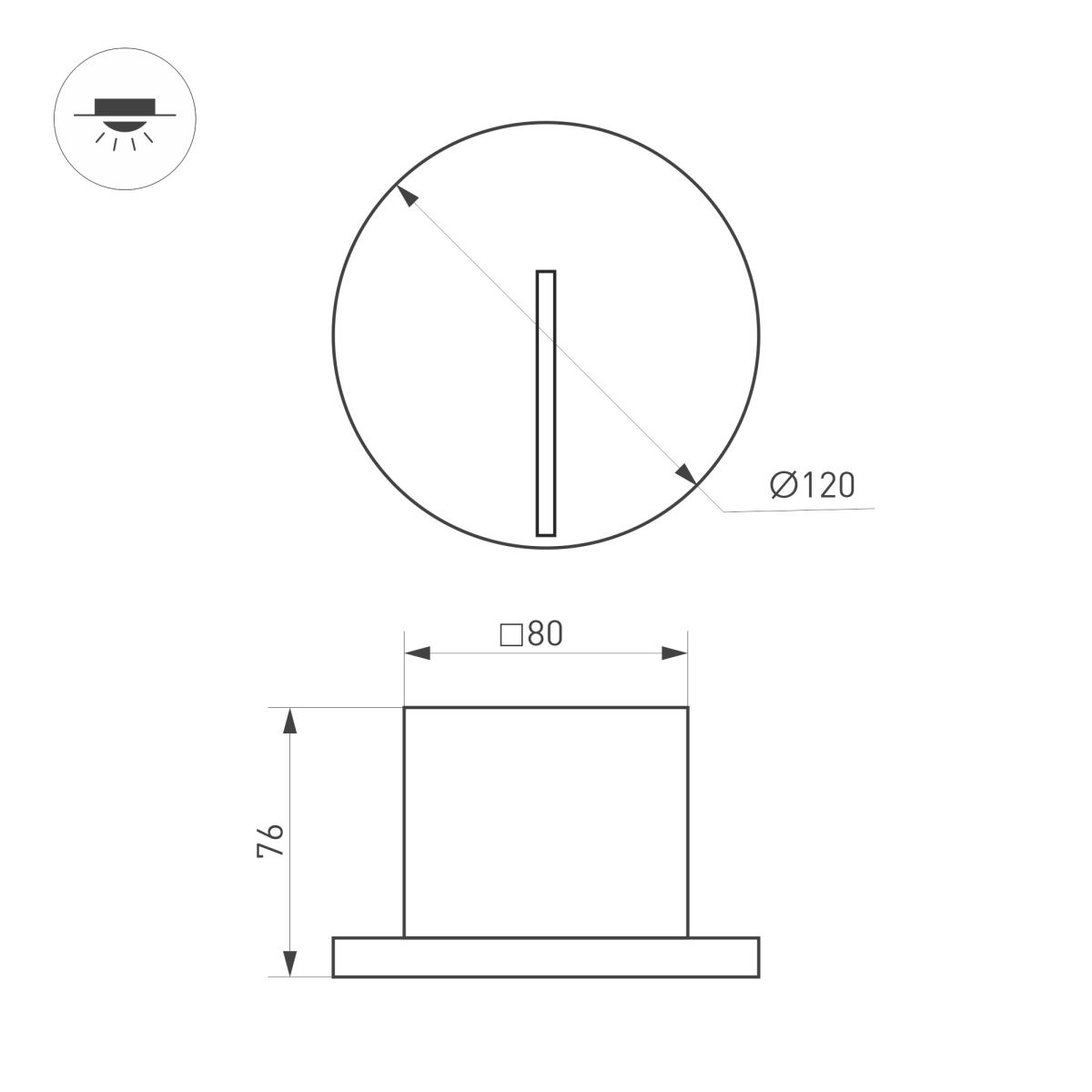 Светильник для ступеней Arlight LT-TIE-R120-3W Warm3000 (WH, 25x45 deg, 230V) (IP65 Бетон) 050874 в Санкт-Петербурге