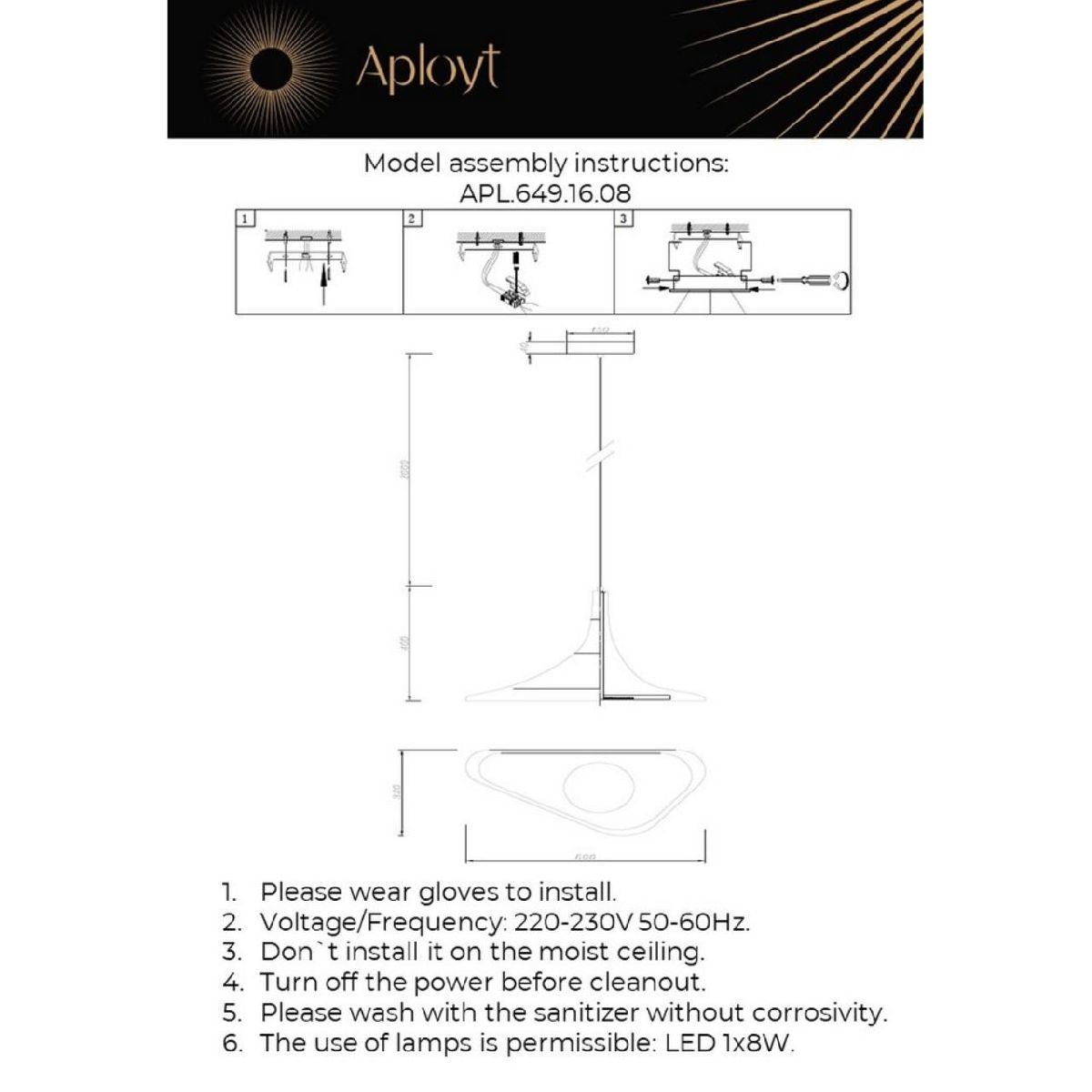 Подвесной светильник Aployt Silvi APL.649.16.08 в Санкт-Петербурге