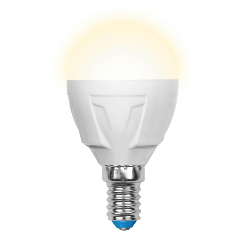 Лампа светодиодная (UL-00000694) Uniel E14 6W 3000K матовая LED-G45-6W/WW/E14/FR/DIM PLP01WH в Санкт-Петербурге