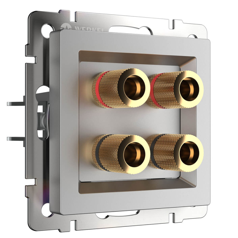 Акустическая розетка Werkel х4 серебряный WL06-AUDIOx4 4690389059292 a030816 в Санкт-Петербурге