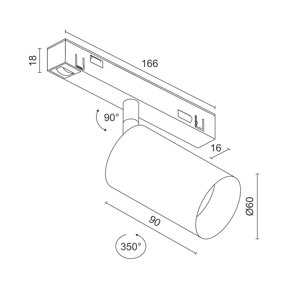 Светильник для магнитной системы Ledron Sagi S60 White 4000K 00000013969 в Санкт-Петербурге