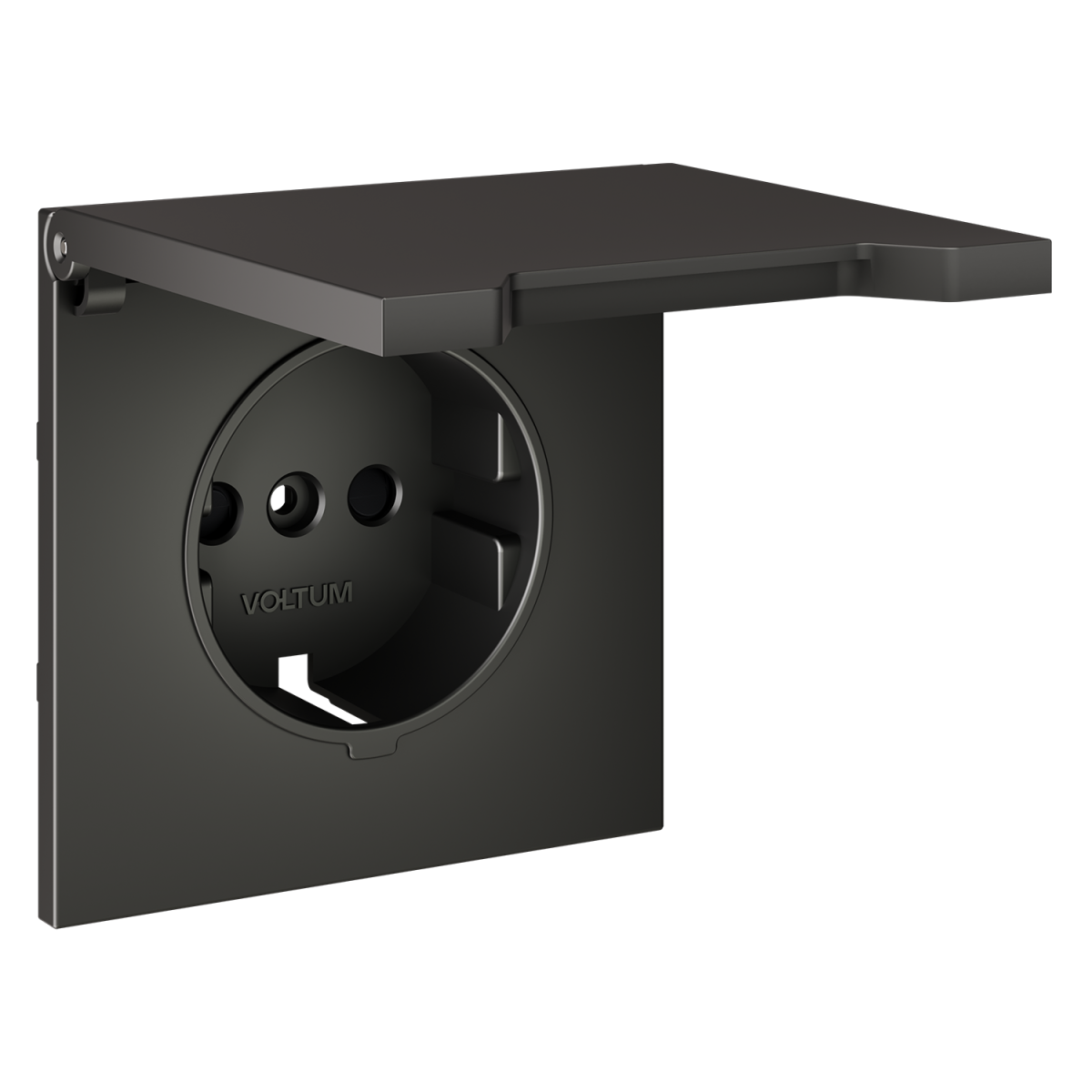 Накладка для розетки с заземлением, защитными шторками и крышкой Voltum S70 (титан) VLS000806 в #REGION_NAME_DECLINE_PP#