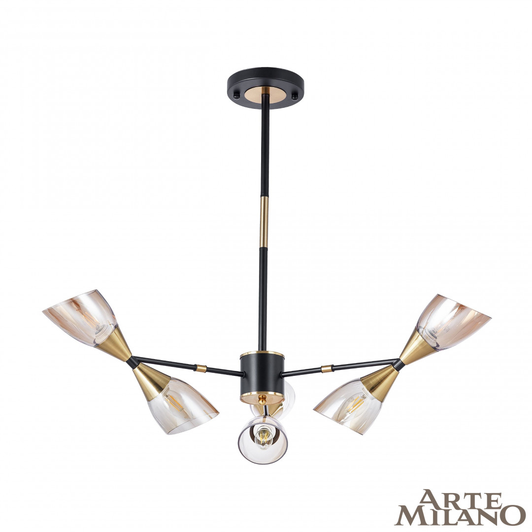 Люстра на штанге Arte Milano Neapolis 276708/6 BK/GD в #REGION_NAME_DECLINE_PP#