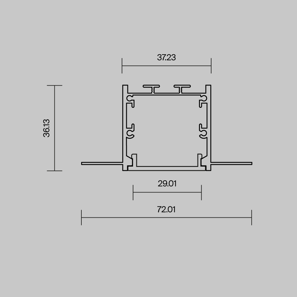Алюминиевый профиль встраиваемый скрытого монтажа Maytoni ALM-7236T-S-2M 636010 в Санкт-Петербурге