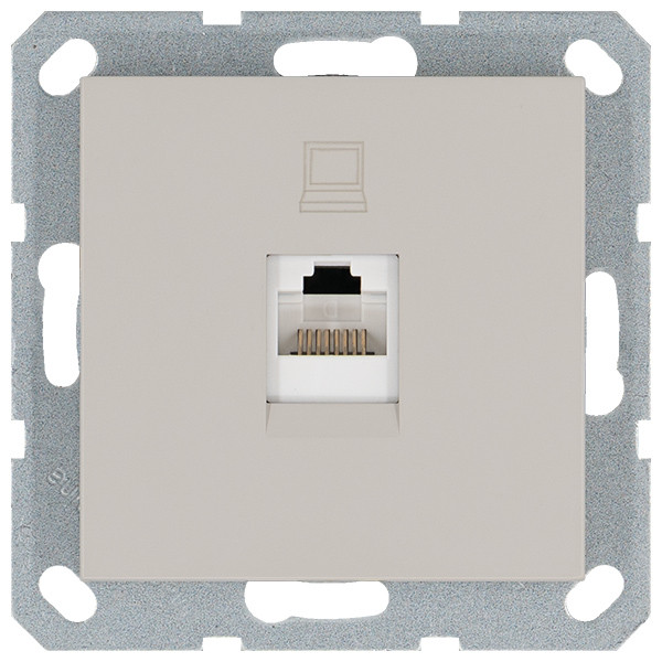 Интернет-розетка RJ45 с накладкой, цвет Тауп Jasmart G6105T в Санкт-Петербурге