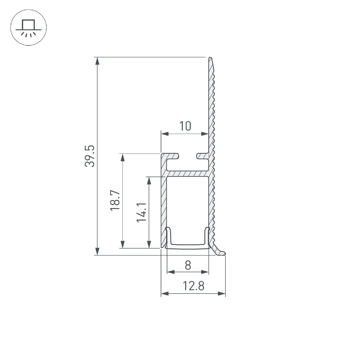 Алюминиевый профиль Arlight WALL-FANTOM-BENT-W10-SIDE-2000 ANOD 043694(1) в Санкт-Петербурге