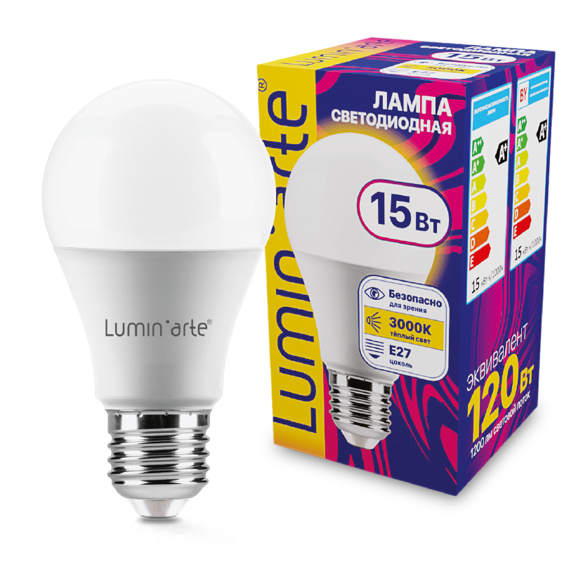 Светодиодная лампа Lumin'arte LSTD-A60-15W3KE27 в Санкт-Петербурге