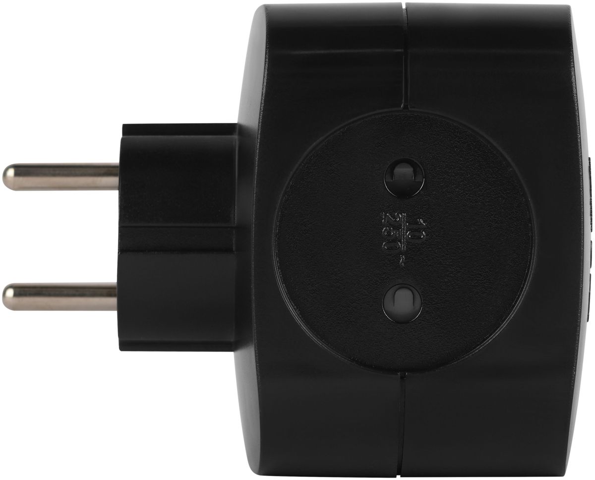Разветвитель электрический ЭРА SP-4-3USBAC-B на 4 розетки + 3 USB A+C со шторками 10А черный Б0069084 в #REGION_NAME_DECLINE_PP#