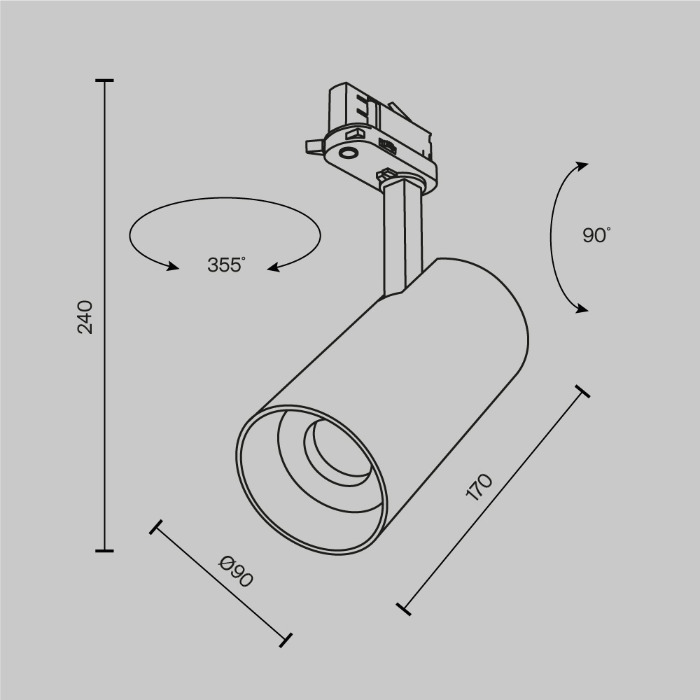Трековый трехфазный светильник Maytoni Technical Focus Led TR197-3-40WCCT-M-B в #REGION_NAME_DECLINE_PP#