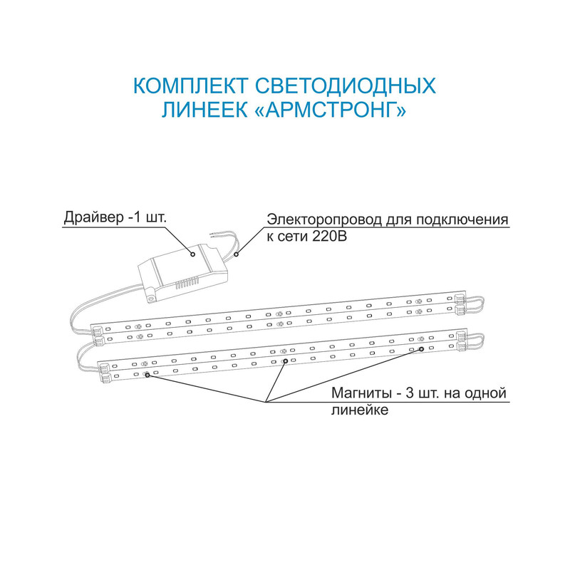 Комплект светодиодных линеек Apeyron Армстронг 5730 36Вт 3000К 12-140 в Санкт-Петербурге