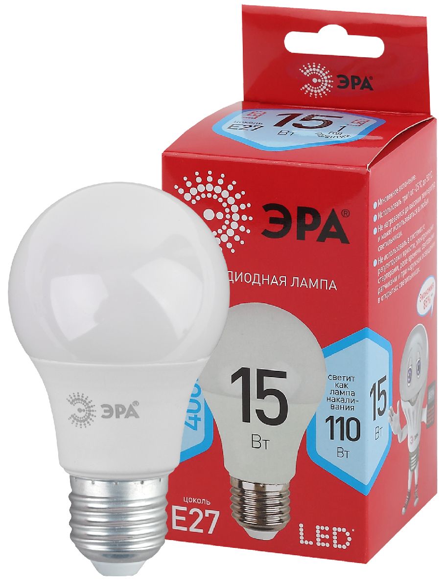 Лампа светодиодная Эра E27 15W 4000K LED A60-15W-840-E27 R Б0046356 в #REGION_NAME_DECLINE_PP#