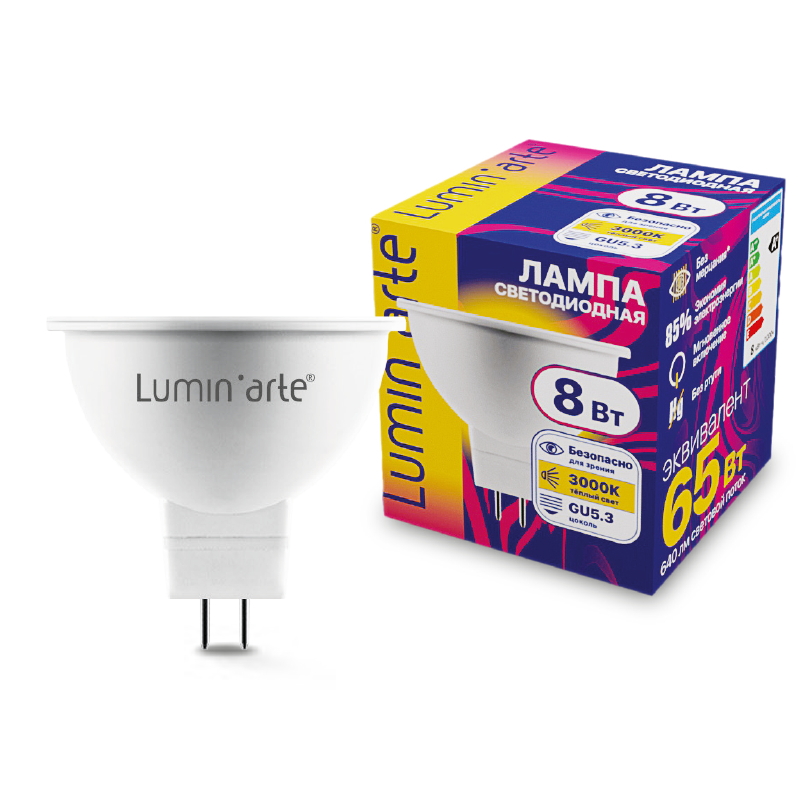 Светодиодная лампа Lumin'arte LSTD-MR16-8W3KGU5.3 в #REGION_NAME_DECLINE_PP#