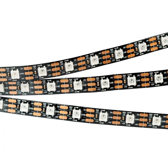 Светодиодная лента Arlight SPI-5000-AM 5V RGB (5060, 300 LED x1, 2812, Black) 024710 в Санкт-Петербурге