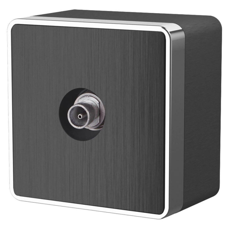 ТВ-розетка оконечная Werkel Gallant графит рифленый WL15-21-01 4690389128301 в Санкт-Петербурге