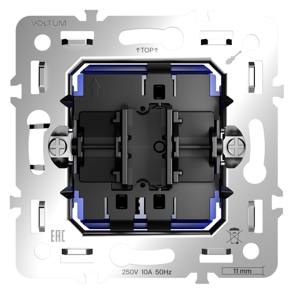 Механизм проходного переключателя одноклавишного 10А Voltum S70 VLS0103M в #REGION_NAME_DECLINE_PP#