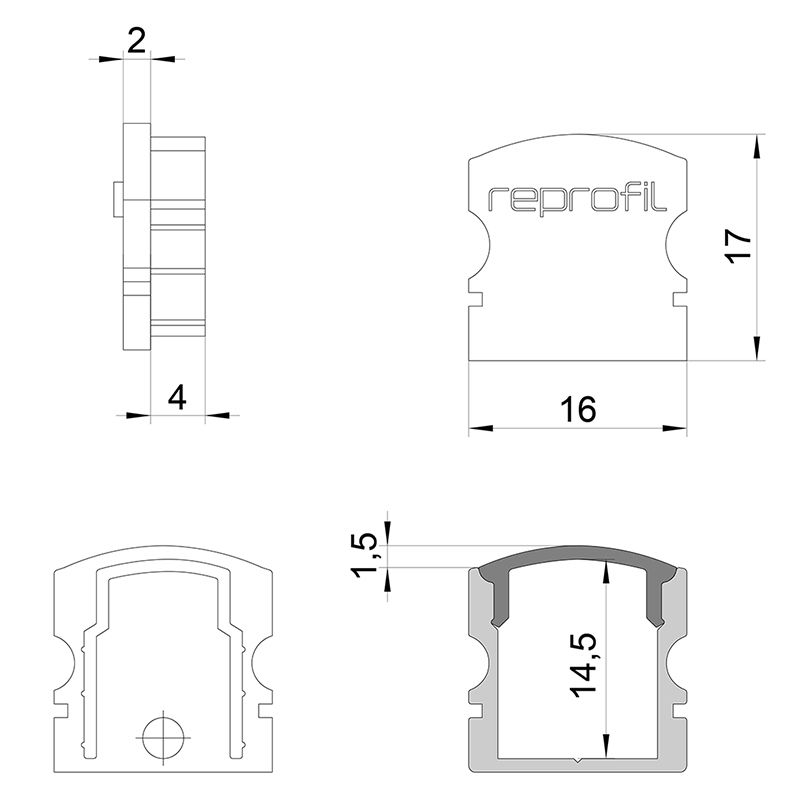 Торцевая заглушка (2 шт.) Deko-Light F-AU-02-10 978550 в Санкт-Петербурге