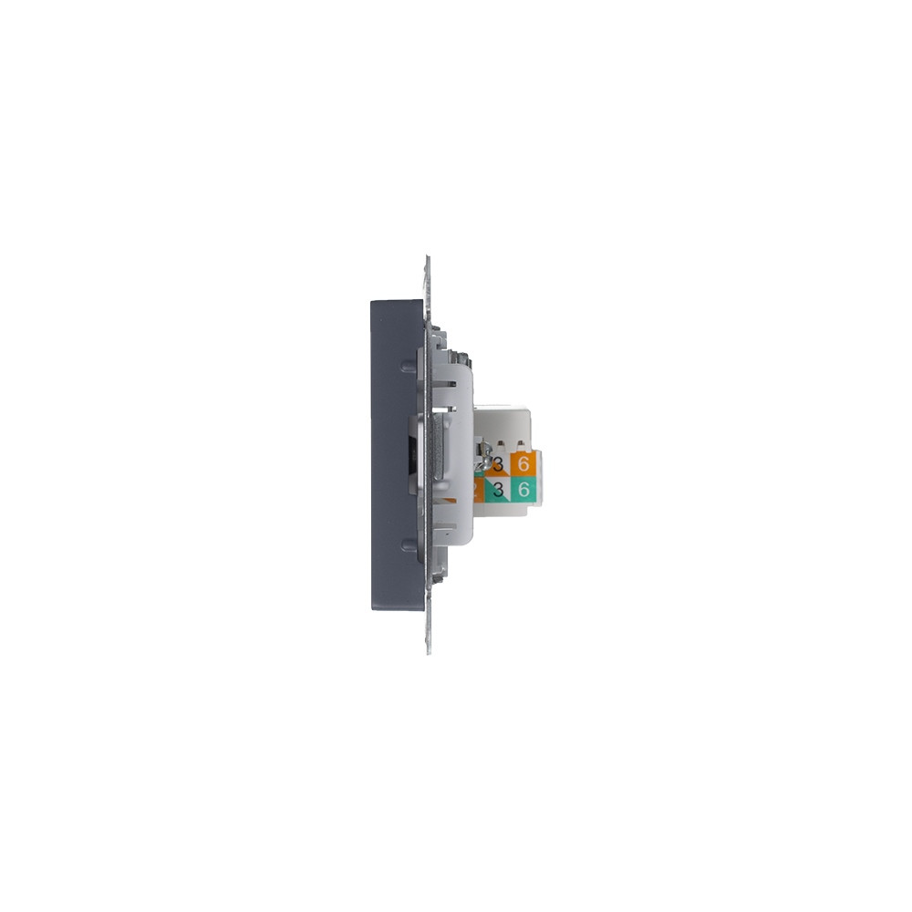 Розетка двойная комп+ТВ, RJ45+TV, кат.5E Systeme Electric AtlasDesign Грифель ATN000789 в Санкт-Петербурге