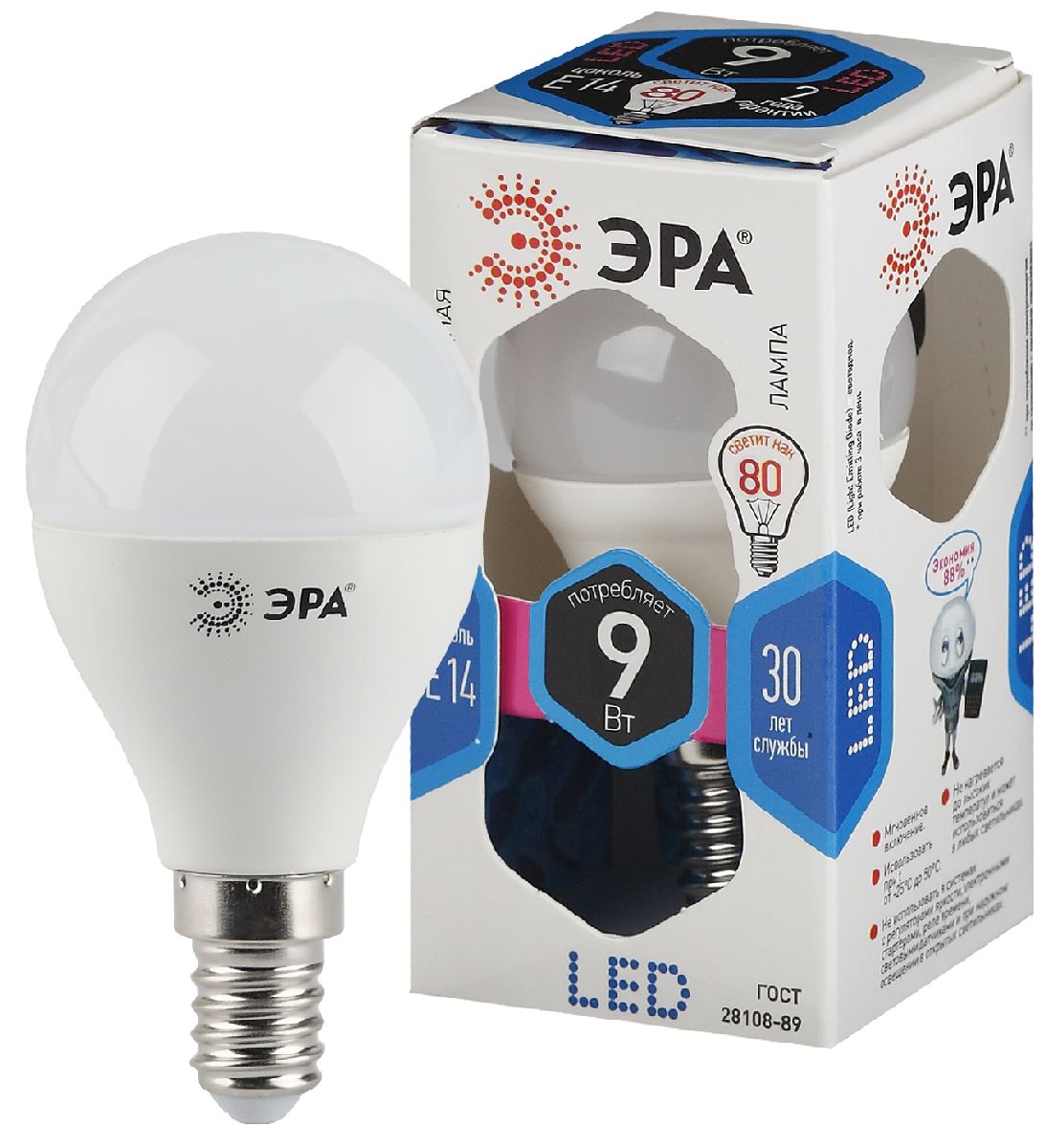 Лампа светодиодная Эра E14 9W 4000K LED P45-9W-840-E14 Б0029042 в #REGION_NAME_DECLINE_PP#
