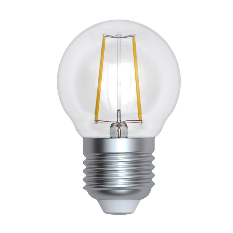 Лампа светодиодная филаментная (UL-00005175) Uniel E27 9W 4000K прозрачная LED-G45-9W/4000K/E27/CL PLS02WH в Санкт-Петербурге