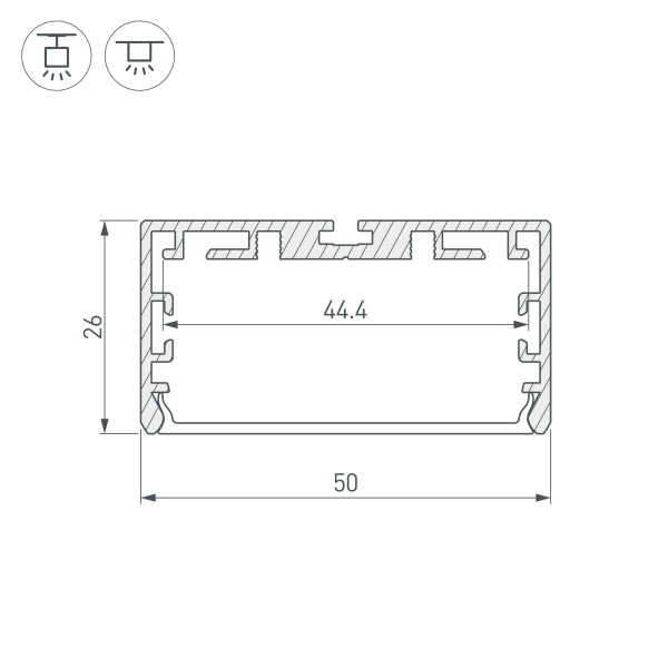 Профиль Arlight PLS-LOCK-W50-SMT-2000 ANOD 033772 в Санкт-Петербурге