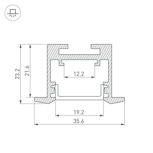 Алюминиевый профиль Arlight SL-Line-3523-F-2500 Black 033738 в Санкт-Петербурге