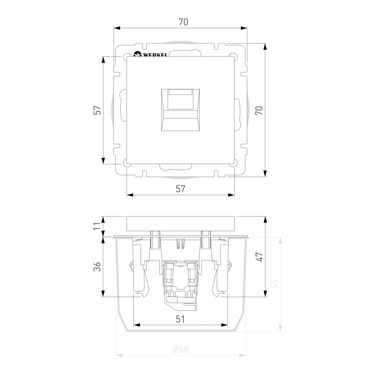 Розетка Ethernet RJ-45 Werkel глянцевый никель W1181002 4690389158247 в Санкт-Петербурге
