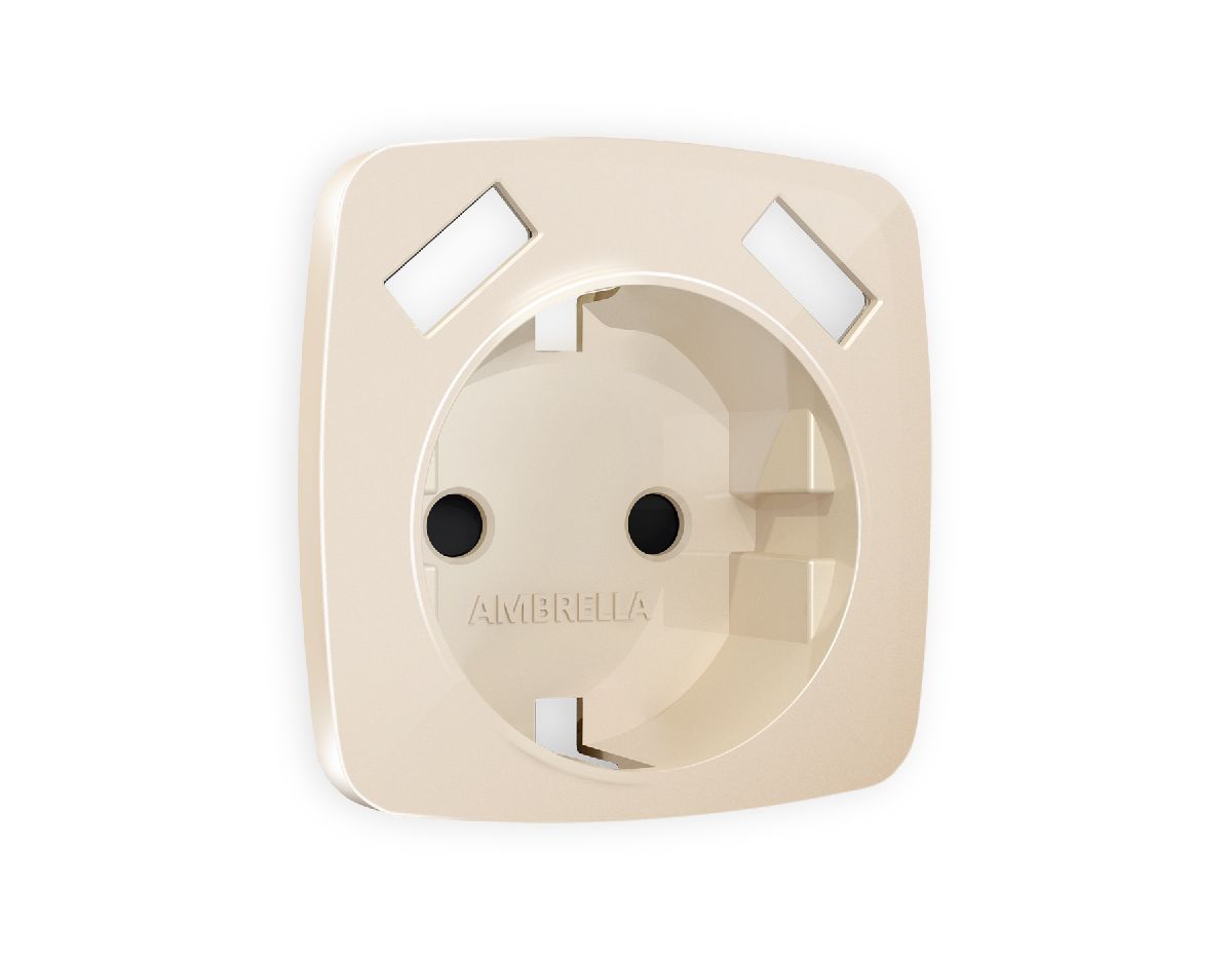 Лицевая панель для розетки с/з со шторками 2USB A+A Ambrella Volt Omega OP3090 в Санкт-Петербурге