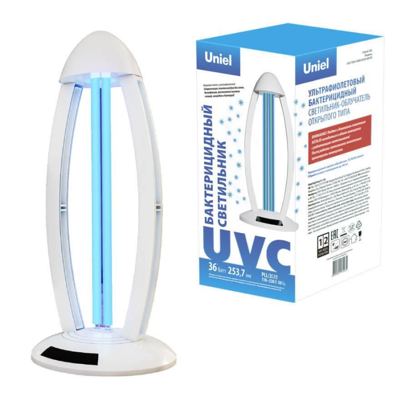 Ультрафиолетовая бактерицидная настольная лампа (UL-00007265) Uniel UGL-T02A-36W/UVCB White в Санкт-Петербурге