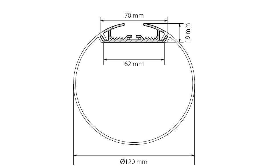 Профиль с экраном Arlight SL-ROUND-D120-2500 ANOD+OPAL 020475 в Санкт-Петербурге