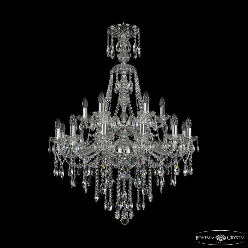 Подвесная люстра Bohemia Ivele Crystal 1415/12+6/300/XL-114/2d Ni в Санкт-Петербурге