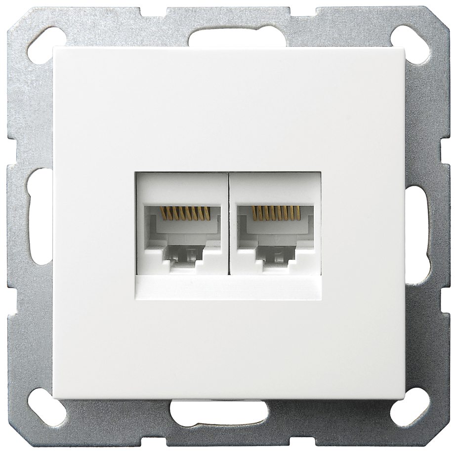 Розетка компьютерная двойная Jasmart RJ46 6 кат G6108W в Санкт-Петербурге