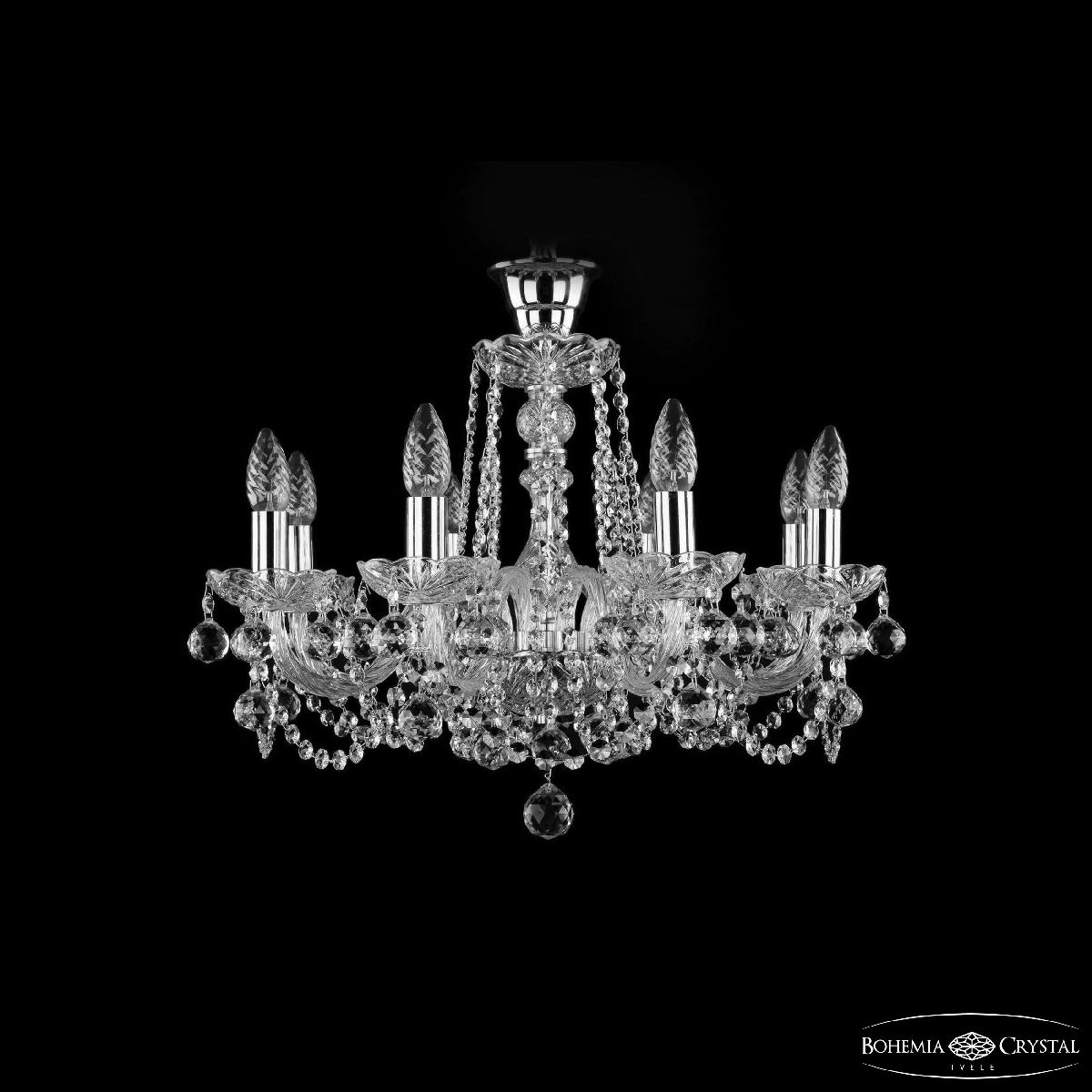 Подвесная люстра Bohemia Ivele Crystal 1402/8/195 Ni Balls Tube в Санкт-Петербурге