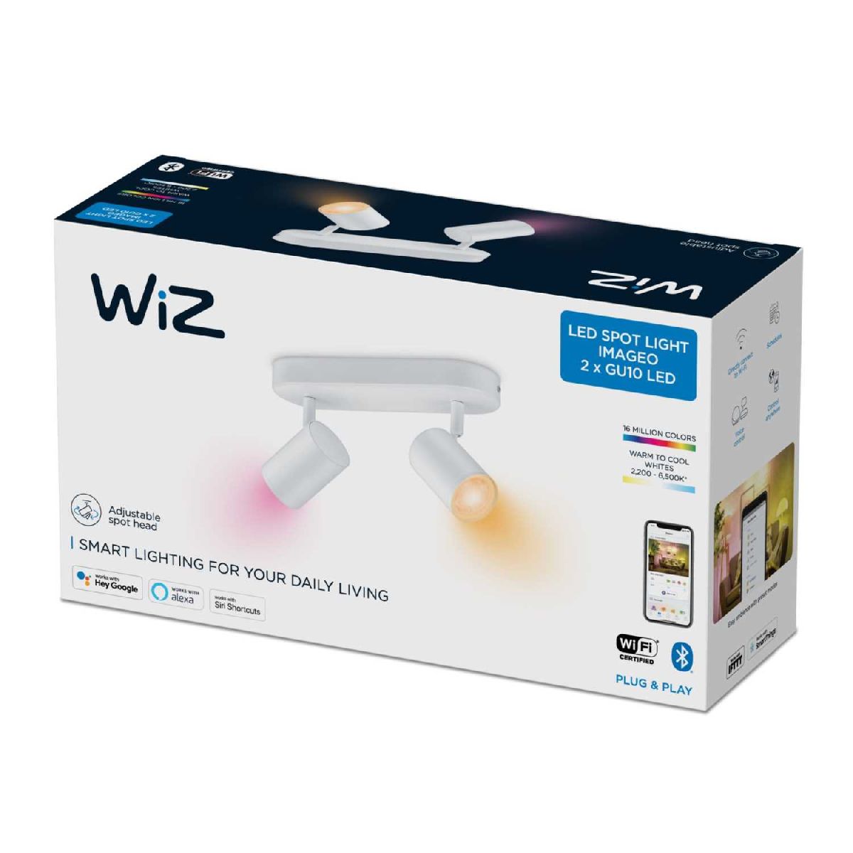 Умный спот Wiz Imageo Spots 2x5W W 22-65K RGB 929002658801 в Санкт-Петербурге