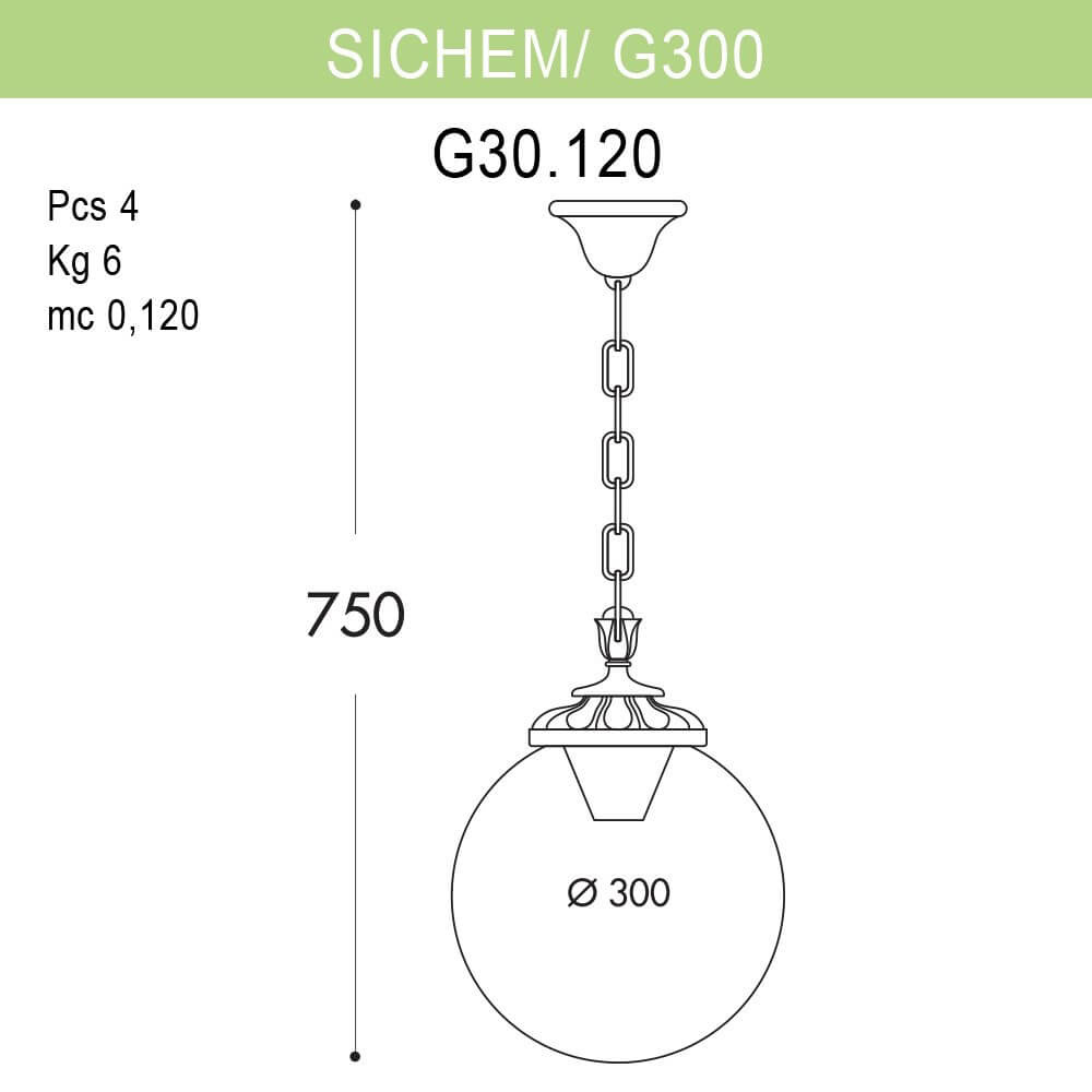 Уличный подвесной светильник Fumagalli Sichem/G300 G30.120.000.WZE27 в Санкт-Петербурге