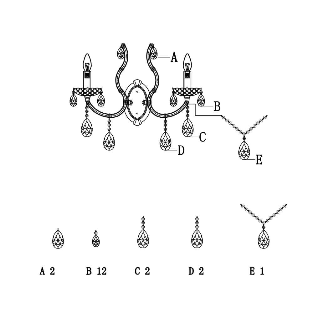 Бра Lumien Hall Lavena LH0026/2W-FGD в Санкт-Петербурге