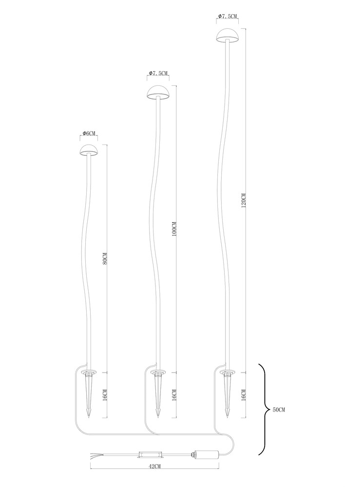 Ландшафтный светильник Arte Lamp Motus A1081PA-3BK в Санкт-Петербурге