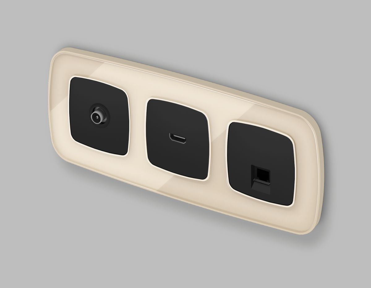 Комплект механизма компьютерной розетки Ambrella Volt RJ-45 (8P8C) CAT6A экранированной с автоматической защитной шторкой OMEGA MO812005 Черный матовый QUANT (OP8120, VM185) в Санкт-Петербурге