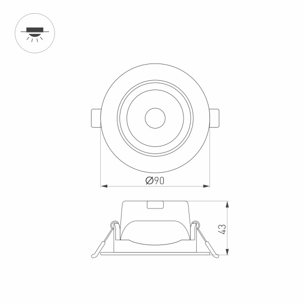 Встраиваемый светильник Arlight LTD-Polar-Turn-R90-7W Warm3000 032310 в Санкт-Петербурге