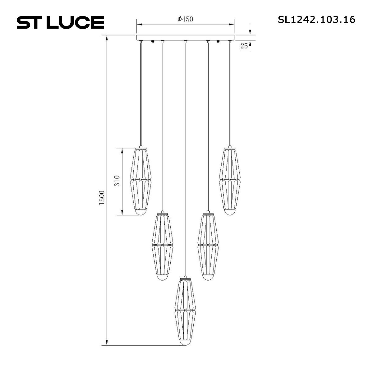 Подвесная люстра ST Luce Ciara SL1242.103.16 в Санкт-Петербурге