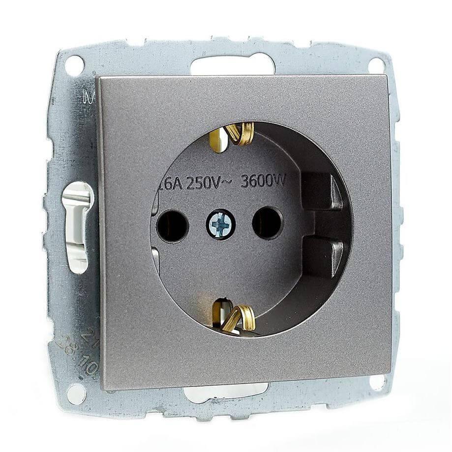 Розетка с заземлением Mono Electric Despina-Larissa 16А 250В антрацит 500-002421-117 в Санкт-Петербурге