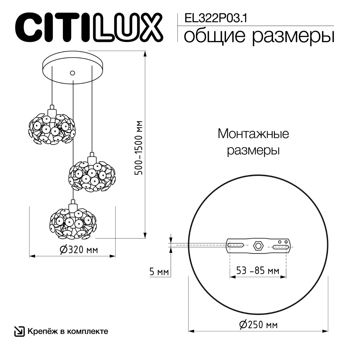 Подвесной светильник Citilux Eletto Betsy EL322P03.1 в Санкт-Петербурге