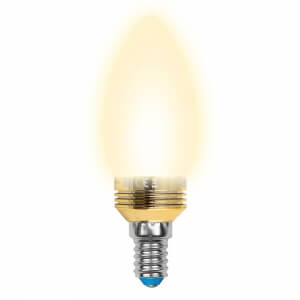 Лампа светодиодная (10058) Uniel E14 5W 3000K матовая LED-C37P-5W/WW/E14/FR ALC02GD в Санкт-Петербурге