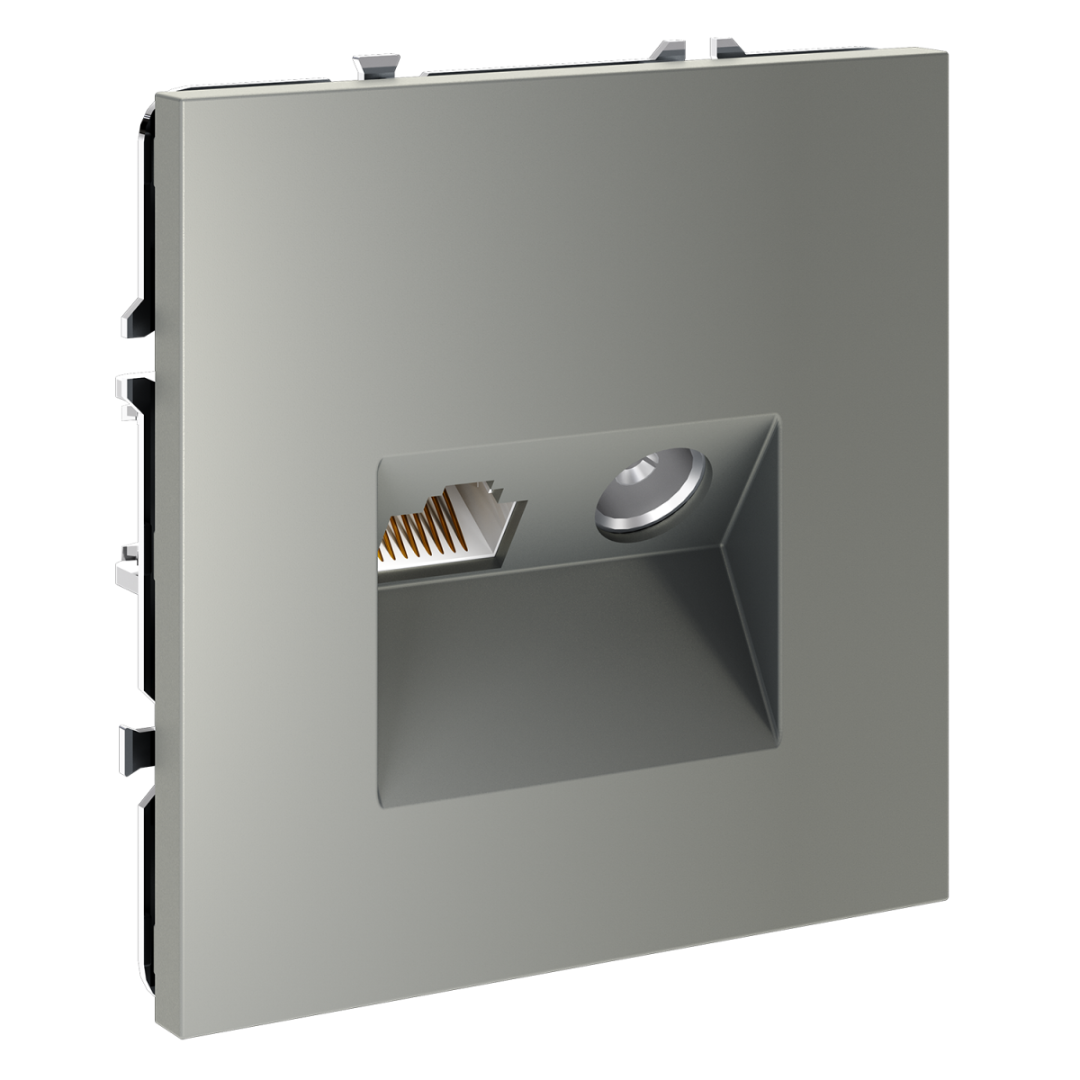 Розетка телевизионная встраиваемая Voltum S70 TV+RJ45 кат. 6, (сталь) VLS060705 в Санкт-Петербурге